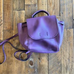 Coach Leather Mini Bucket Backpack Purple